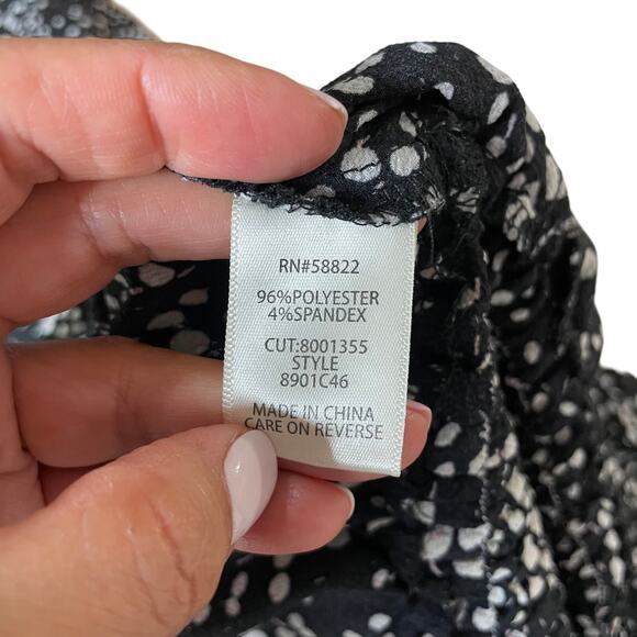 Max Studio Womens Black Polka Dot Ruffle Jumpsuit Wide Leg V Neck Size Small - Picture 7 of 8